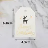 Christmas Decorations Gift Wrapping Paper Hanging Tags Santa Claus Cards 50Pcs Merry Labels Xmas DIY Crafts Party Supplies