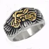 Pierścienie klastra Fanssteel Silned Stal Jewelry Cycle na pierścieniu motocyklowym Wing FSR10W98G