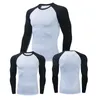 T-shirt da uomo T-shirt da corsa a compressione T-shirt fitness da uomo aderente T-shirt da allenamento T-shirt da jogging Palestra Abbigliamento sportivo Quick Dry rashgard Tee 221105