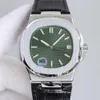 Top Mens Relógios Automático Mecânico Olive Green Dial Watch Transparent Back 40mm Sapphire Waterproof Fashion Business Relógios de Pulso Montre De Luxe