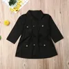 Coat Focusnorm Winter Baby Girls Jacket Kids Warm Outerwear Children Long Sleeve Turn-down Collar Solid Trench Dress