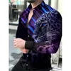 Men's Casual Shirts Luxury Men Turn-down Collar Buttoned Shirt Designer Stripe Print Long Sleeve Tops Mens Clothes Prom Party Cardigan 221105