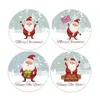 Round Santa Claus لاصق الملصقات عيد الميلاد بطاقة تحية بطاقة الختم ملصقات XMAS Party Gift DIY DIROGAN