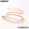 Kunafir L￤gg till svanskedja 1.2mm Box Chain Liten halsband Gyllene f￤rg rostfritt st￥l mode kvinnor smycken 10 st-500 st zx209dgw