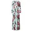 Casual Dresses Women Summer Long Dress Floral Print Boho Beach Tunic Maxi Sundress Vestidos de Festa xxxl 2022