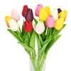 1 st tulpaner konstgjorda blommor pu calla falska riktiga ber￶ring blommor hem tr￤dg￥rd ornament f￶r br￶llopsfest dekor leveranser