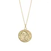 Colar de colar de moedas de deusa da lua amantes da lua, desenho de gordura de lua, homem, homem da clavícula, pescoço s925 jóias de prata esterlina