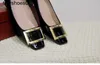 Парижский дизайнер Rogs Viviers Square Buctle Patent Кожаные каблуки Women039S одиночная обувь Viv Choc Metal Buctle Patent Leather8053895
