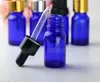 Mini flaconi contagocce in vetro blu vuoto da 10 ml Flacone per olio essenziale per aromaterapia Bottiglie per piccoli occhi con tappo in argento oro nero