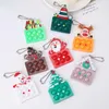 Cartoon Christmas Toy Silicone Pression Push Bubble Decompression Crian￧as Toys Silicone Keychain