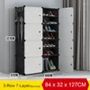 Clothing Storage Multi-cube Shoe Cabinet Modular Home DIY Organizer Bedroom Wordrobe Closet Plastic Rack With Umbrella Hanger