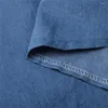 Robes décontractées Été Vintage Denim Robe à revers Papillons Imprimer Robe fendue Femme Col V Demi-manche Maxi Lâche pour les femmes 2022