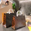 41C / 32C 2022 Early Fall Top Handle Tote Bag Leopard vera pelle Old Flower Fashion L Famous Womens Designer Crossbody di grande capacità