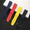 Assista Bandas Nature Rubber tire 22mm 24mm preto azul vermelho Yelllow Watchband Bracelet para o logotipo da banda on1252g