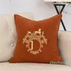 2022 Brev Luxury Square Cushion Designer Dekorativ kudde Luxurys Designers Kudde Cotton Letter Decor vardagsrum Kudde