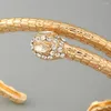 Bangle Boho Luxury Sparkling Crystal Diamond Serpent Bracelet Women 2023 Gold Color Metal Adjustable Bracelets Girls Fashion Jewelry