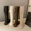 Bottes robe chaussures marque femmes hiver long genou haute luxe Chelsea plate-forme fermeture éclair bout rond grosses Botines De Mujer