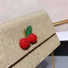 Mini klasik retro bayanlar kiraz kahverengi deri 18 cm bayanlar çanta cüzdanı deri haberci çanta moda tasarımcısı zincir omuz çantası