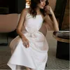 Lvory Plus Size Satin Party Sexy Short Wedding Dresses Vestido de Noiva Sereia Gown Robe de Soiree Frock 2021 Pleat Spaghetti Formal Dress