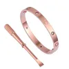 Pulseiras de pulseiras Love Bangle Bangle Carter Braceler Bracelets Jóias de luxo Acessórios para mulheres da pulseira Titânio liga de aço Goldplated Neve
