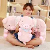 25cm55cm65cm Hot Kawaii Scarf Piggy Cuddle Soft Cartoon Animal Pig Filled Doll Baby Accompany Toys Kids Friends Bästa gåvor J220729