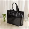 Geschenkpapier Neue Frauen Shop Tasche Geschenkpapier Große Kapazität Leinwand Reise Aufbewahrungstaschen Laser Glitter Weibliche Handtasche Lebensmittelgeschäft Tote Großhandel Dh8Sc