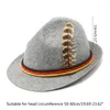 Bérets Lightweight Feather Decor Hat Fedora pour femmes hommes houlants Oktoberfest avec Western Jazz Felt