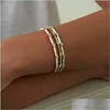 Bangle Bangle Colorf Summer Jewelry Pastel Gold Colors Metal Sparking Bling Cz Band Aberto para Womengle Drop Delivery Bracelets Dh4gm