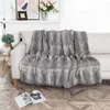 Coperte di Grandi Dimensioni 160x180 cm Vera Pelle Intera Pelliccia Naturale Grigio Lusso Morbido Tiro Tappeto Copriletto Inverno Caldo Coperta Piatti