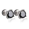 Boucles d'oreilles Vintage en acier inoxydable et Zircon, anneaux d'oreilles en diamant Floral pour hommes et femmes, bijoux Hip Hop à la mode