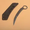 プロモーションG1123 Karambit Claw Knife 8cr13mov White/Black Stone Wash Blade Full Tang Steel Handle Tactical Knive with Kydex