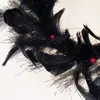 Decorative Flowers Halloween Black Crow Feather Garland Can Glow Ghost Festival Home Front Door Decoration Party Venue Props