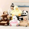 Kawaii karikatür oyuncak ayı panda unicorn ördek çocuk koltuk peluş oyuncaklar koltuk bebek yuvası uyku yatağı yetişkin yastık dolu yastık j220729