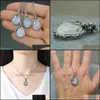 Ketten Ketten Frauen Mädchen Prom Mondsteine Halsketten Cocktail Party Schmuck Geschenk Hohe Qualität Vintage Stil Silber Farbe Anhänger Neckla DHJ67