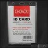 Fichiers de cartes de visite Acrylique Porte-carte transparent Longe verticale Cartes d'identité étanches Sac Cas Permis de travail Employé Badge Accesso Dh20T