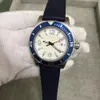 Mens Watch Ocean Automatic Mechanical Sweep Movement Rotatable Bezel Blue Rubber Strap Stainless Steel Men Wristwatches