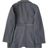女性のスーツ2022春秋のveste女性マントーブレザーベルトコートスーツエレガントなデザイナーブラウンジャケット