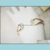 Armreifen Bangle European und American Classic Brands Luxus Frau Stahl Drop Lieferung Schmuckarmbänder Dhtyg