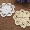 Table Mats 10PCS/LOT Round Doily Cotton Hand Made Crochet Cup Mat 6 Colors 18CMX18CM Place