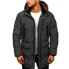 Men's Down Cotton Coat For Male 2022 Winter Outerwear Thicken Hooded Jackets Long Sleeve Coats And Loose Parkas BJ3933