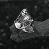 Anillos de banda Retro Punk Anillo de serpiente gótico para hombres Mujeres Dragón / Skl / Lobo / Flecha / Pirata / Mal de ojo Antiguo Anillo ajustable Hombre Bijoux Smtmk