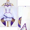 Emilia Dress Re Nul Cosplay Sets Wig Women Cosplay Dress Emilia Cosplay Costume Anime Re Zero Start Living In Another World J220720