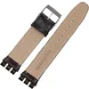 17mm 19mm strap for s band Genuine Calf Leather Strap Band Black Brown White Waterproof High Quality H2204192663