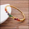 Bracelet Bracelet Arrivée Rainbow Crystal Bracelets Zircone Cubique Facile Porter Boucle Conception Femmes Bracelets Accessoires De Mode Fête Cadeaub Dhszk