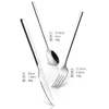 Dinnerware Sets HEYI Spoon Knife Fork Set 304 Stainless Steel Cutlery Korean With Square Handle Western HY