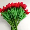 29 cm Real Touch PU Tulipano Disposizione di fiori artificiali Mazzi per decorazioni per l'home office Centrotavola da sposa per damigelle d'onore