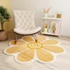 Carpets Nordic Fluffy Sun Flower Carpet Plush Bedside Round Rugs Girl Bedroom Children Room Floor Mats Soft Rug For Baby Play Crawl Mat