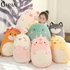 Plüschpuppen Quadrische Spielzeug Kawaii Tier Fett Dinosaurier Shiba Inu Hundekissen Spielzeug süße Maus Kaninchenpuppen Mädchen Bett Halten Schlafkissen 221107