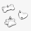 925 sterling Silver Charms محفورة على شكل مخلب على شكل طوق Pet Pendant Fit Original European Charm Bracelet Fashion Pet Accessories