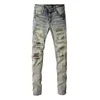 Stor storlek 38 denim jeans m￤n f￶rst￶rda smala fit vintage tv￤ttstr￤cka denim byxor byxor